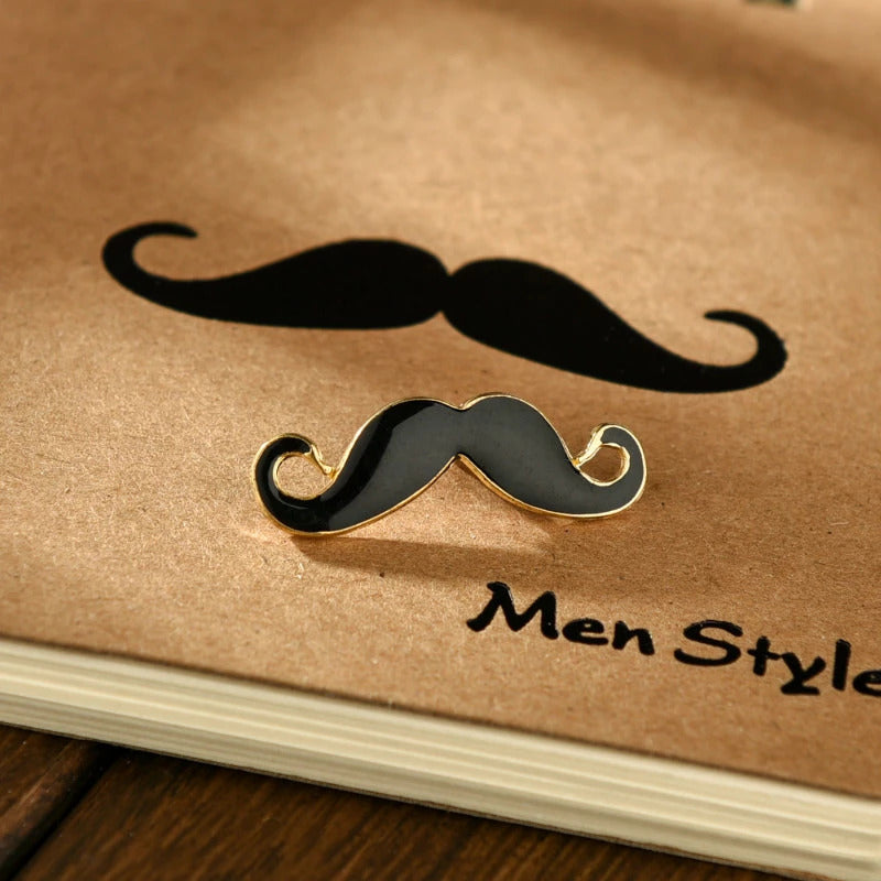 Pin Black Mustache - Gold