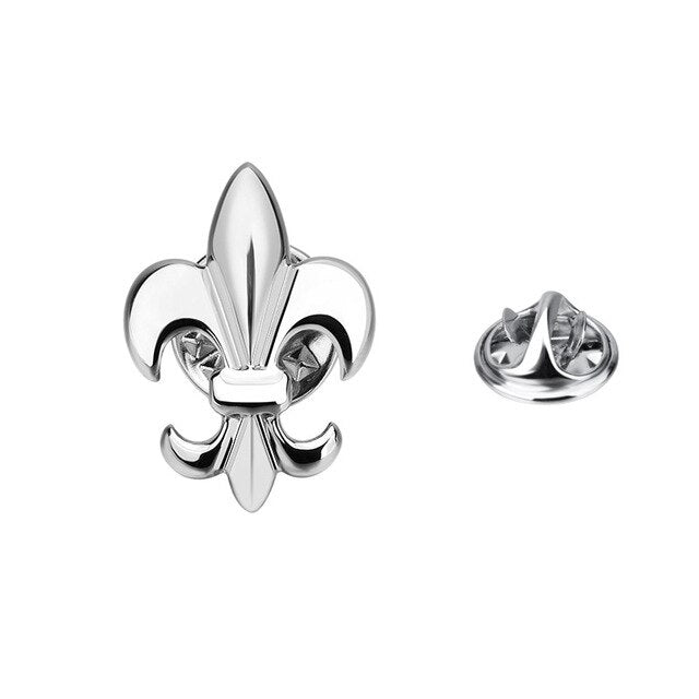 Lapel Pin Fleur de Lis Silver