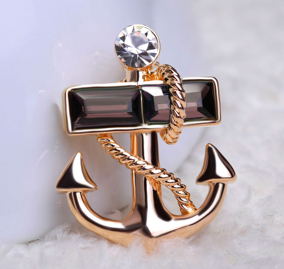 Pin Crystal Anchor - Dark Burgundy