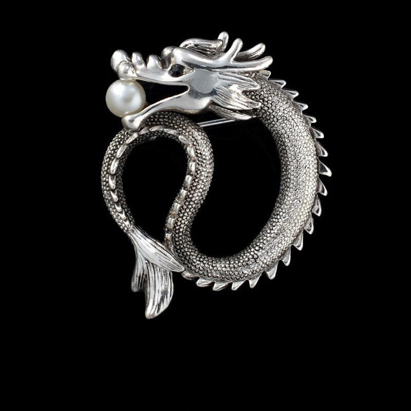 Brosa Dragon Silver